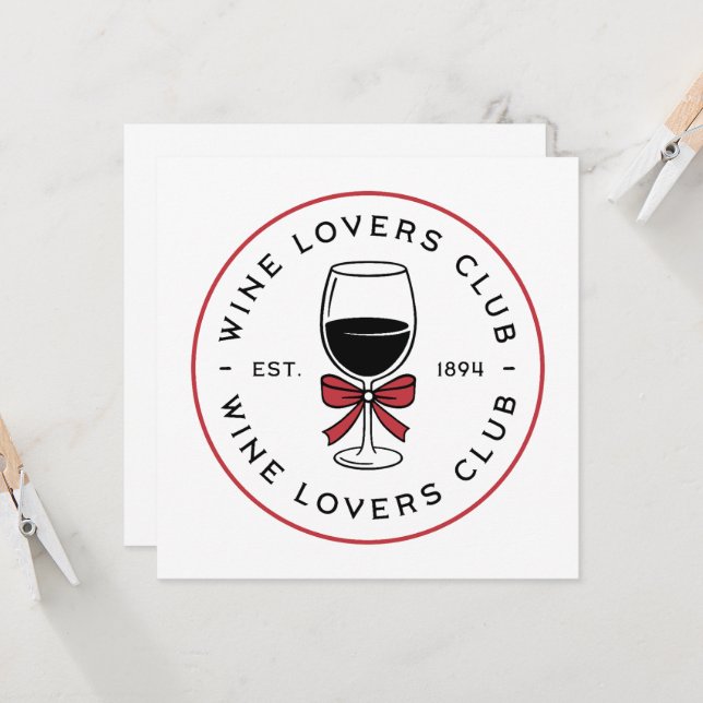 Invitación Amantes del vino chicas de estética roja noche fie (Anverso/Reverso In Situ)