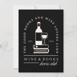 Invitación Amantes del vino y los libros leyendo chicas noche