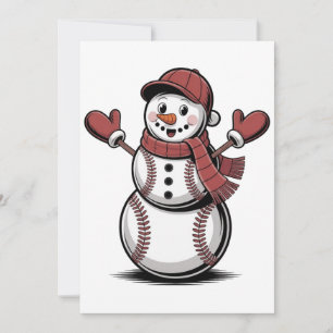 Invitación Amantes deportivos de Navidades de béisbol de Snow