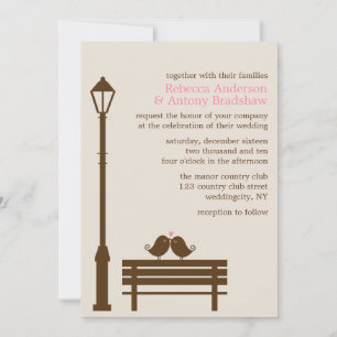 Invitación Amantes en el Boda del banco Park