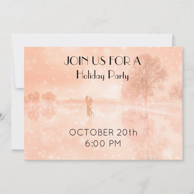 Invitación Amantes en un estanque congelado (Anverso)