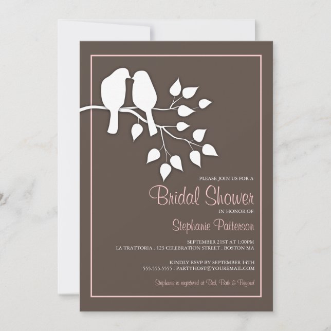 Invitación Amantes en una sucursal en la ducha de novias (Anverso)