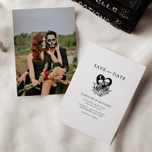 Invitación Amantes Hasta la Muerte Esqueletos y Rosas Boda
