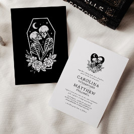 Invitación Amantes hasta la muerte Esqueletos y Rosas Bodas