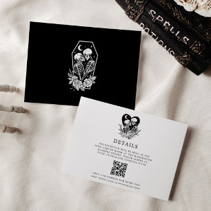 Invitación Amantes Hasta la Muerte Esqueletos y Rosas Detalle