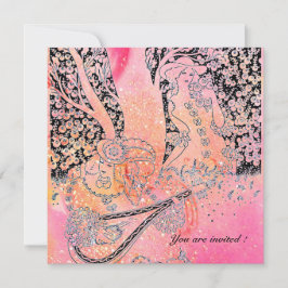 INVITACIÓN AMANTES ROMÁNTICOS, ROMANCE EN DESTELLOS DE FUCIA