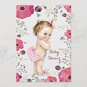 Invitación Amapolas Baby Shower de la acuarela del bebé del