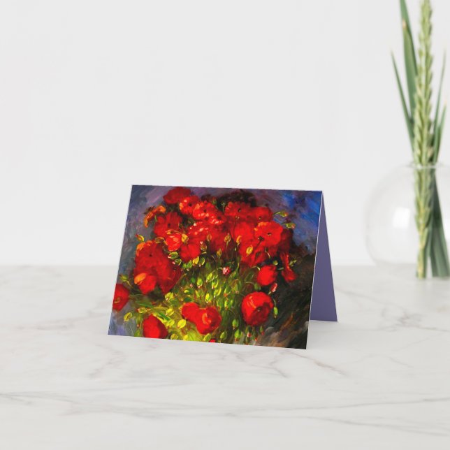Invitación Amapolas Rojas de Van Gogh (Anverso)