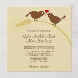 Invitación Amar Aves Única Boda Creativa por País