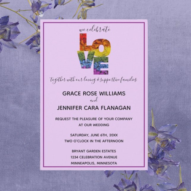 Invitación AMAR Colección de Bodas con tema púrpura del mismo (Subido por el creador)