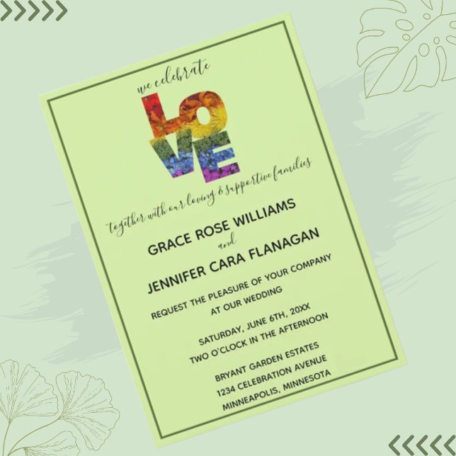 Invitación AMAR Colección de Bodas con temas verdes del mismo (Subido por el creador)