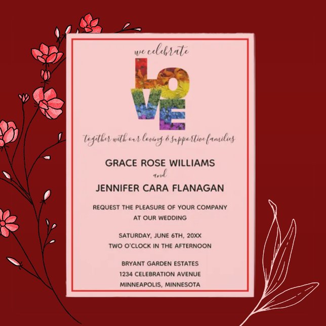Invitación AMAR Colección de Bodas del mismo sexo con tema ro (Subido por el creador)