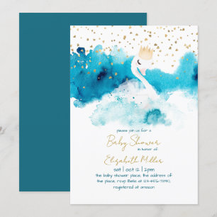 Invitación Amar el género de los cisnes en Baby Shower neutra