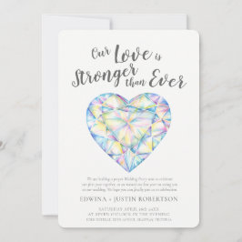 Invitación Amar la fuerte acuarela de diamantes después de la