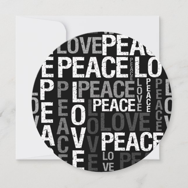 Invitación Amar la tipografía de la paz dulce dieciséis (Anverso)