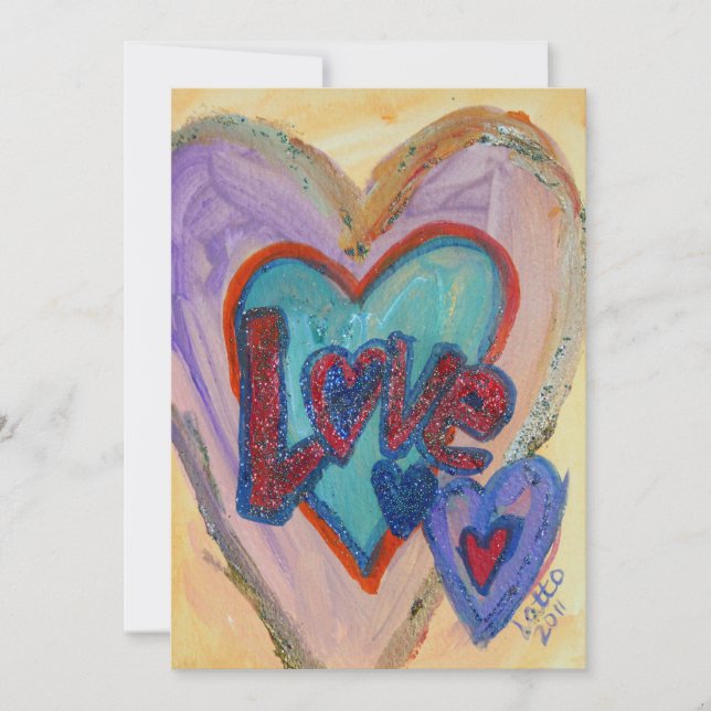 Invitación Amar los corazones de la familia Invita o Invitaci (Anverso)