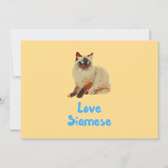 Invitación Amar los gatos siameses (Anverso)