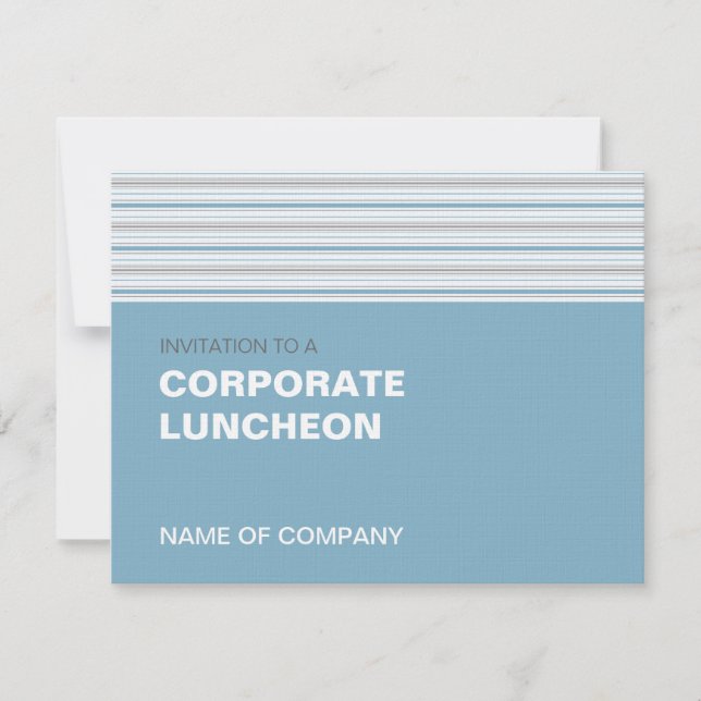 Invitación Amara Stripe Cornflower Corporate Luncheon (Anverso)