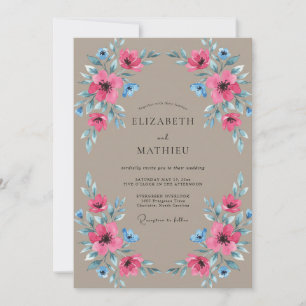 Invitación Amaranto Magenta Topacio Boda