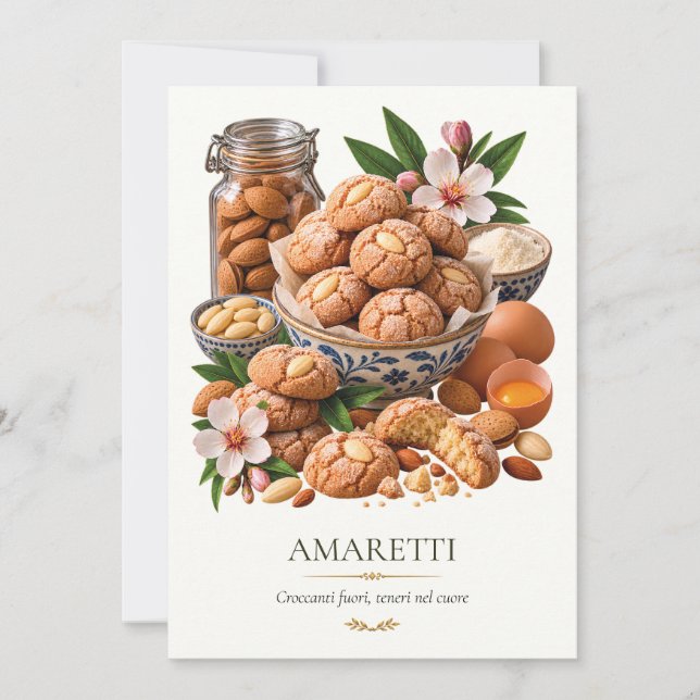 Invitación Amaretti – Vintage Italian Dessert (Anverso)