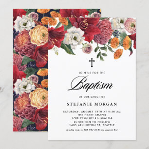 Invitación Amarilis botánica y bautismo de crisantemo