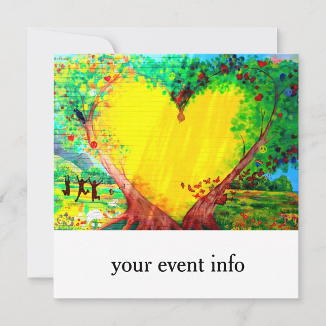 invitación amarilla al corazón (Anverso)