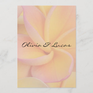 Invitación amarilla de la boda del Plumeria