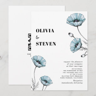 Invitación Amarillas adormideras silvestres florales código Q