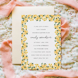 Invitación Amarillo acuarela Floral Garden Baby Shower