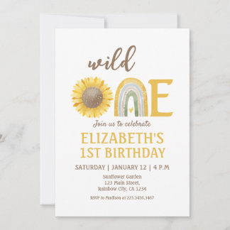 Invitación Amarillo amarillo salvaje Un primer cumpleaños