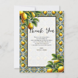 Invitación Amarillo Azul Capri Limón Mediterráneo Gracias