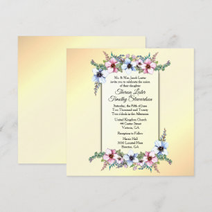 Invitación amarillo Boda floral