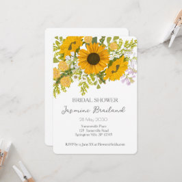 Invitación Amarillo de los girasoles modernos Bouquet Bridal 