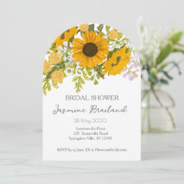 Invitación Amarillo de los girasoles modernos Bouquet Bridal 