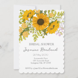 Invitación Amarillo de los girasoles modernos Bouquet Bridal 