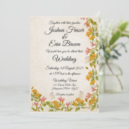 Invitación amarillo de pradera victoriana