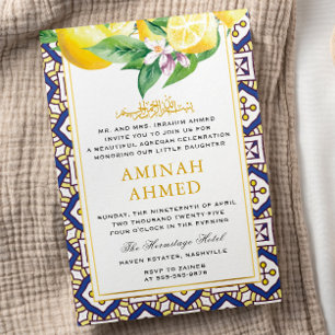 Invitación Amarillo floral de limón verano Aqiqa Aqeeqa