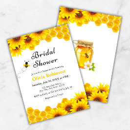 Invitación Amarillo Floral Miel Abeja Ducha de novia