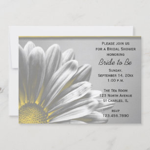 Invitación Amarillo Floral Resalta la ducha de novia