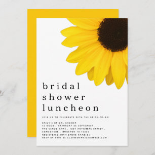 Invitación Amarillo girasol Bridal Shower Luncheon