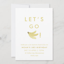 Invitación Amarillo Lets Go Bananas Cumpleaños Tema Fiesta Ba