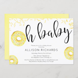 Invitación Amarillo neutro género Oh bebé Ducha de bebé