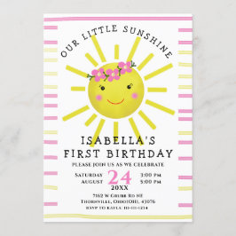 Invitación Amarillo Nuestra Pequeña Fiesta de Cumpleaños