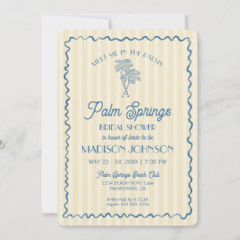 Invitación Amarillo Palm Springs Pastel Beach Bridal Shower