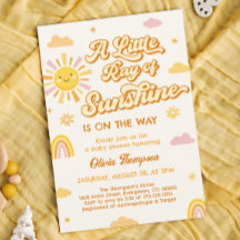 Amarillo rosa Un pequeño rayo de sol Baby Shower