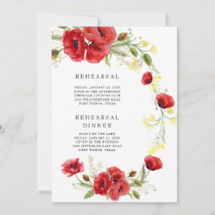 Invitación Amaripos y flores silvestres amarillas Colorido en