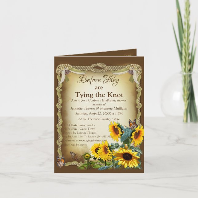 Invitación Amarramiento de la ducha de la pareja Knot (Anverso)