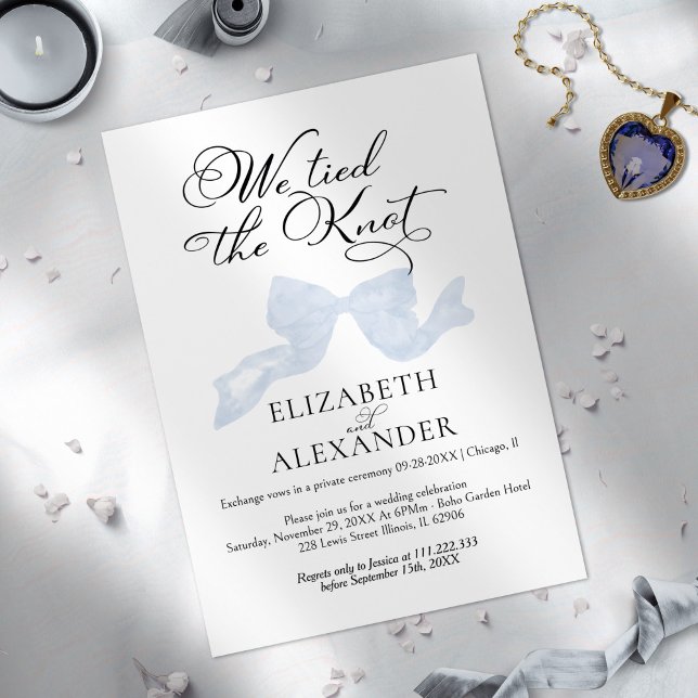 Invitación Amarramos El Nudo | Elopement Boda Blue Bow (Subido por el creador)