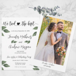 Invitación Amarramos el nudo | Recepción de boda fotográfica