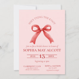 Invitación Amarrando a la coqueta de Knot Girly Bow Bridal Sh
